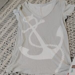 J. Crew Light Gray Anchor Tee